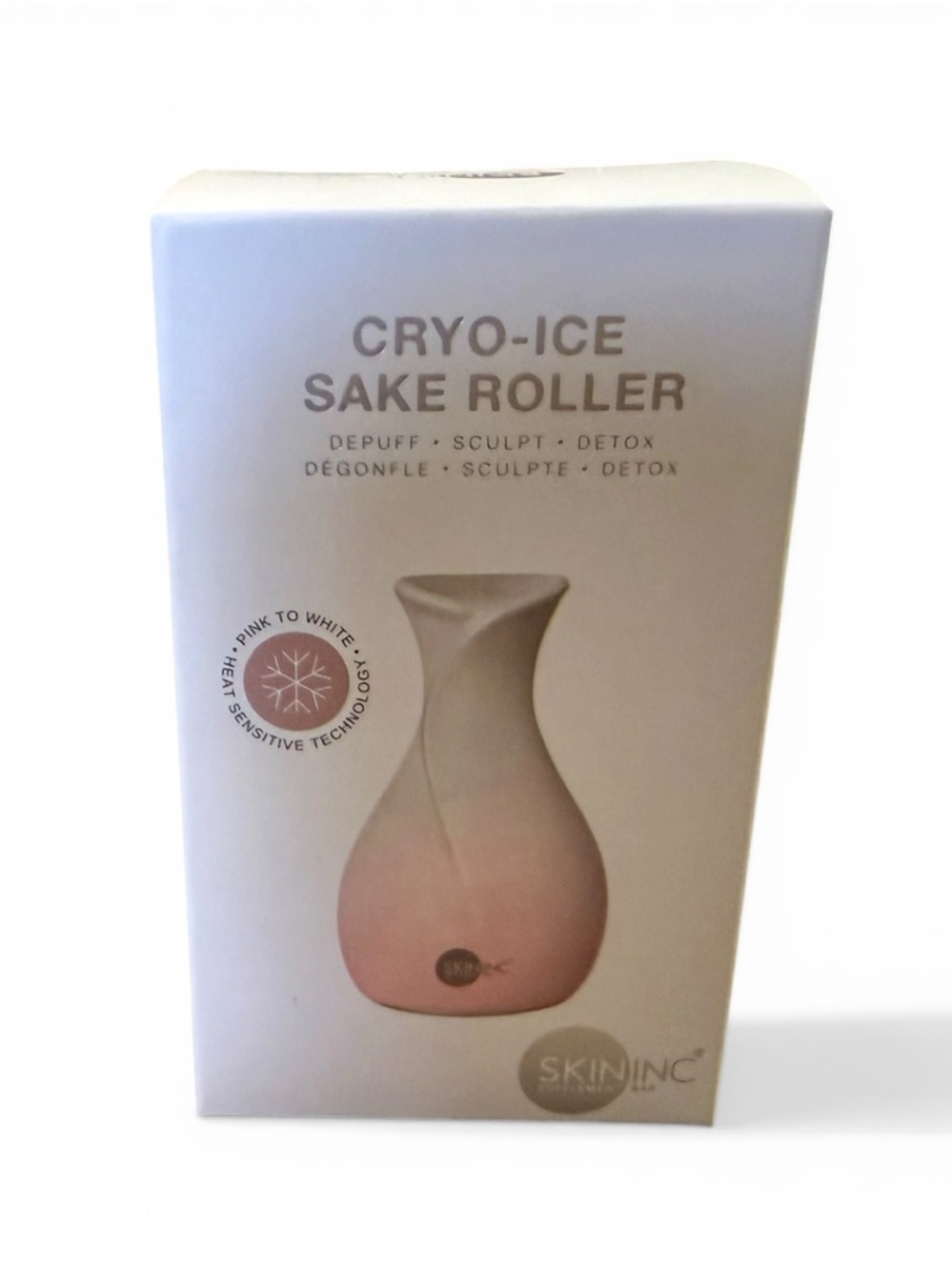 Cryo Ice Sake Roller by Skin Inc- Depuff Sculpt Detox Pink To White New/Sealed